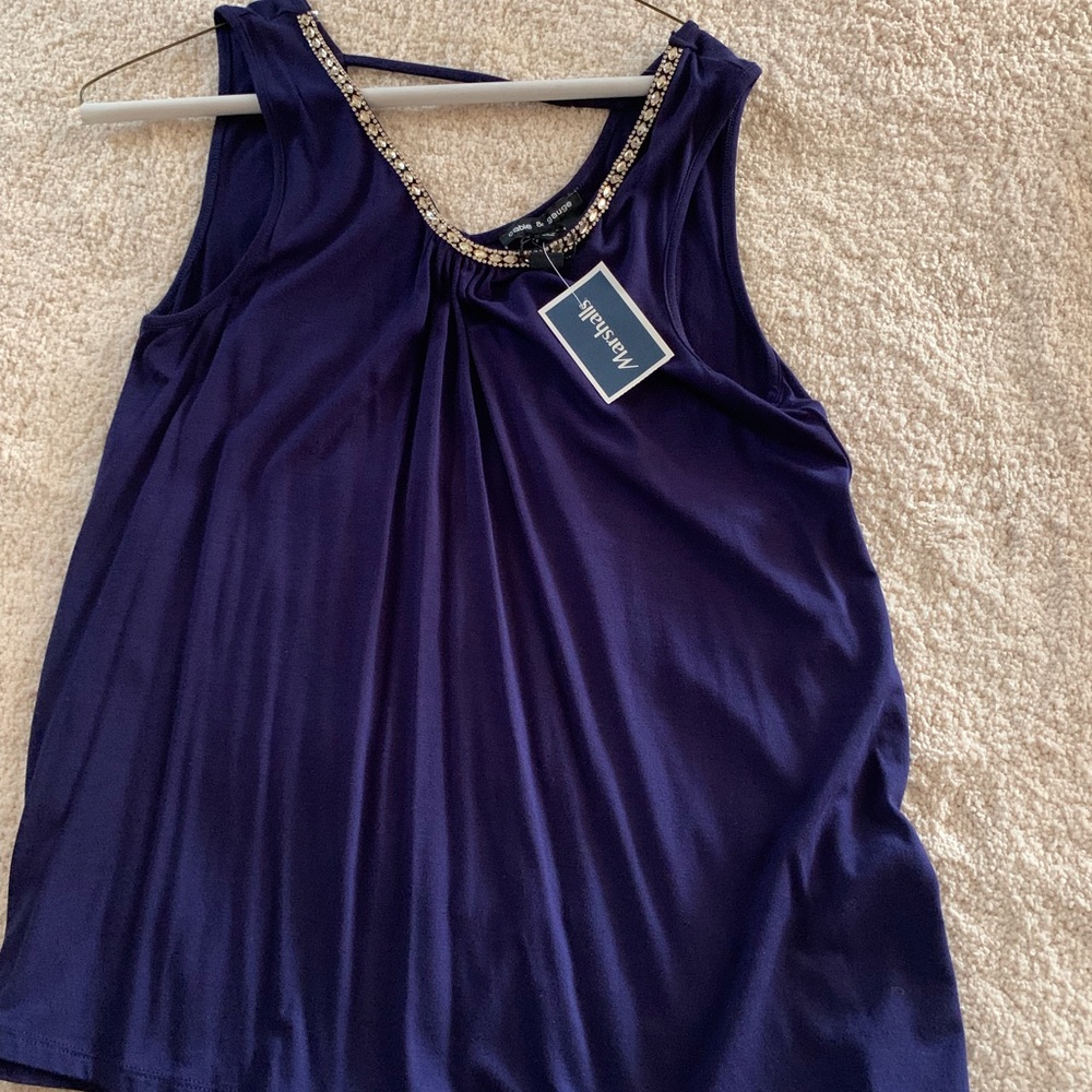 Crystal Collared Royal Blue Top